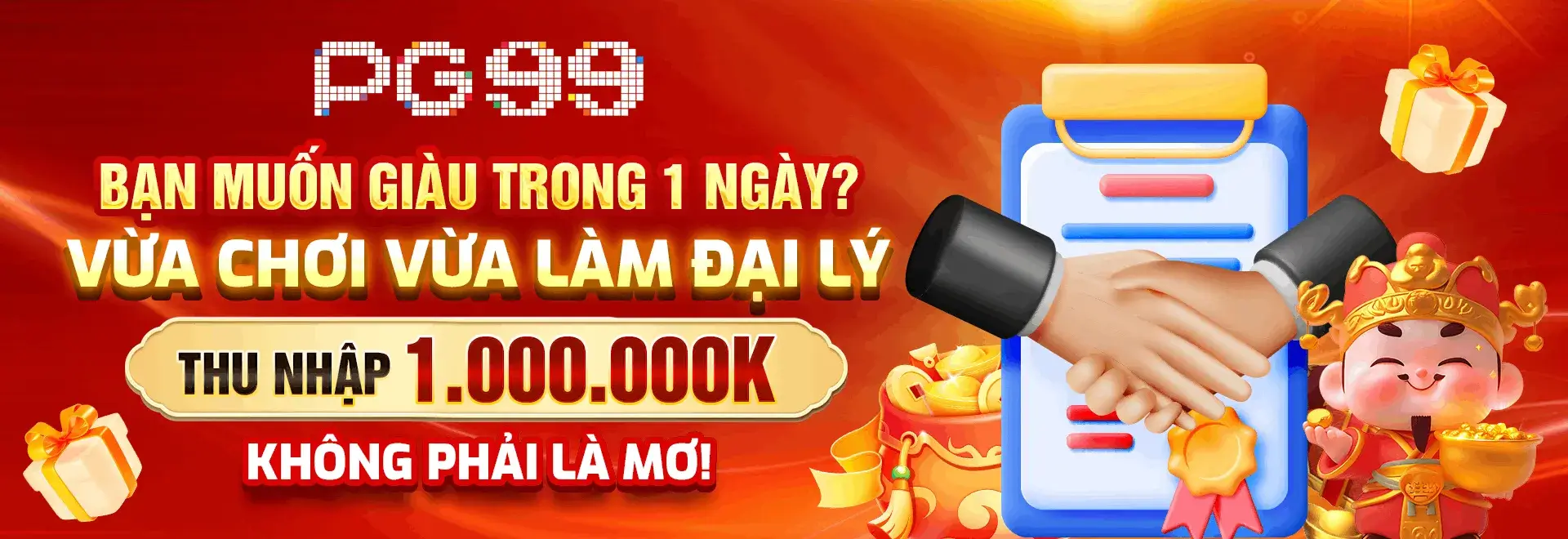 làm đại lý thu nhập 1000000k tại Pg99hi